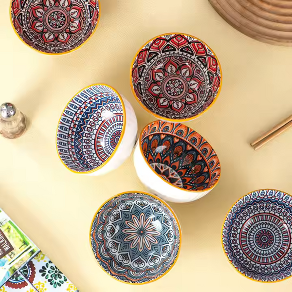 BOHO Ceramic Bowl Set – 4 Pcs