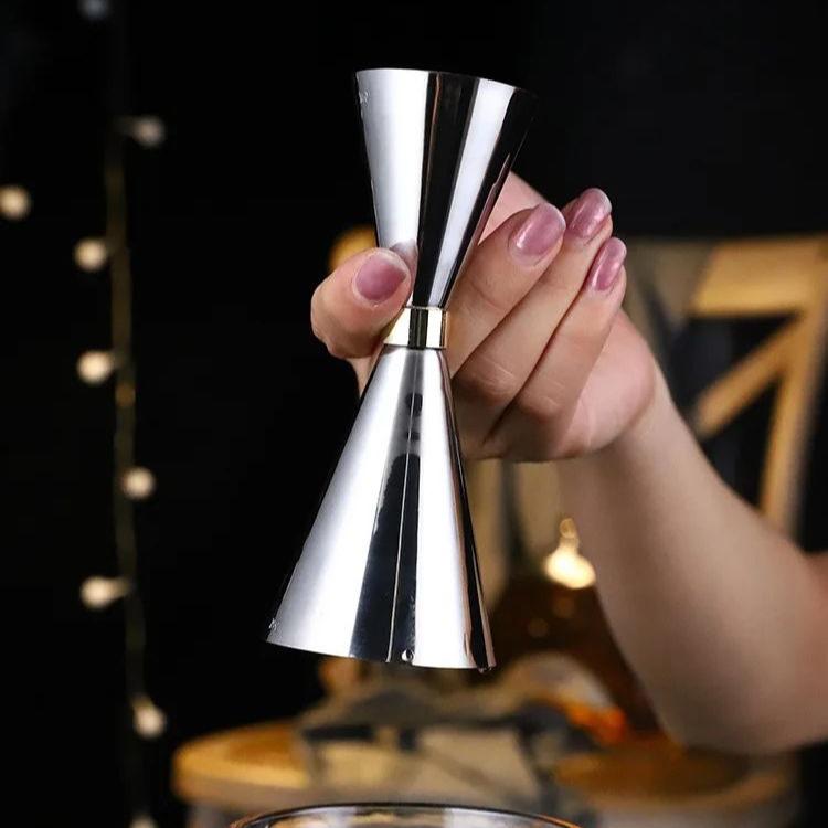 Silver Jigger 30/60 ML - Euro Style - With Ring - Premium Cocktail Measure