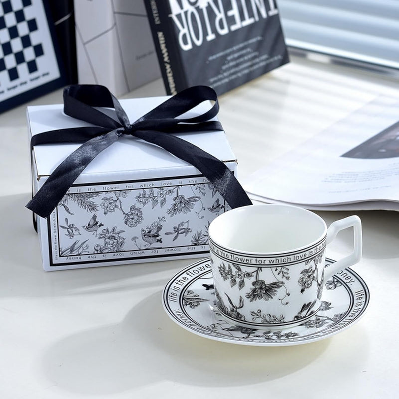 Casual Classical Flower Ceramics Coffee Cup Set