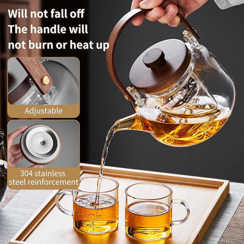 Unbreakable Glass Teapot with Infuser – 1100ML