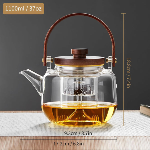 Unbreakable Glass Teapot with Infuser – 1100ML