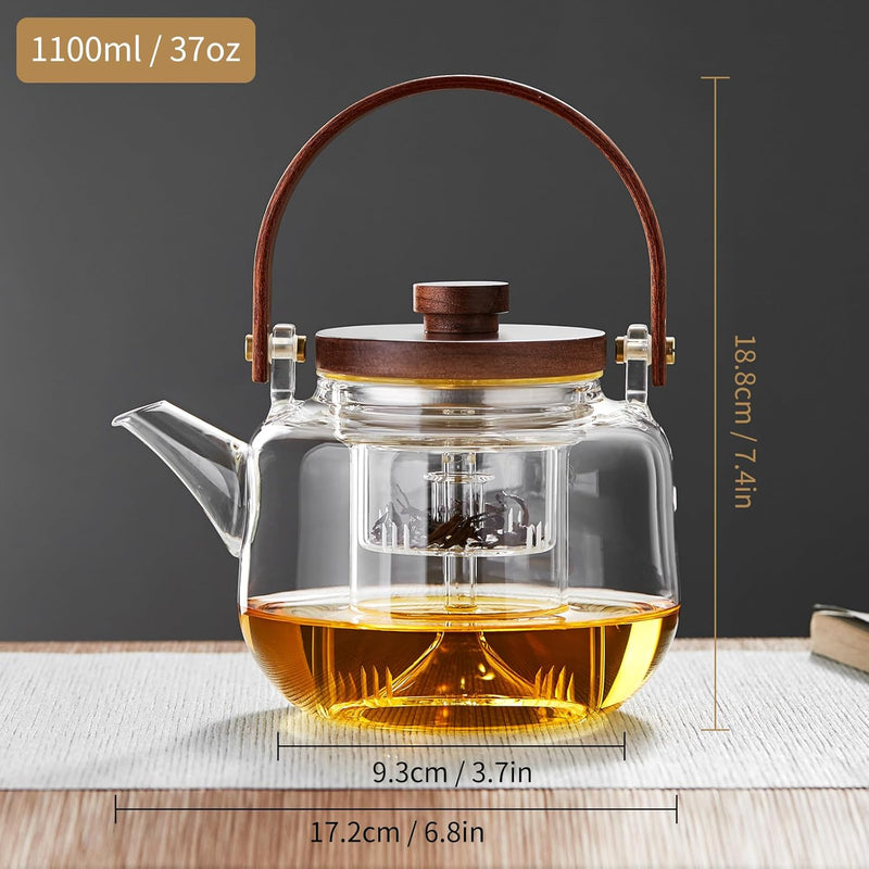 Unbreakable Glass Teapot with Infuser – 1100ML