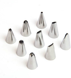 9 Pieces Decorative Pastry Nozzles Set – Stainless Steel Cake Decorating Tool