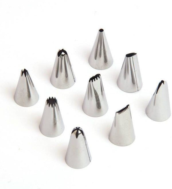 9 Pieces Decorative Pastry Nozzles Set – Stainless Steel Cake Decorating Tool