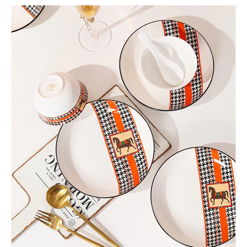 Hermes 10-Piece Dinner Set – Bowls, Spoons & Plates