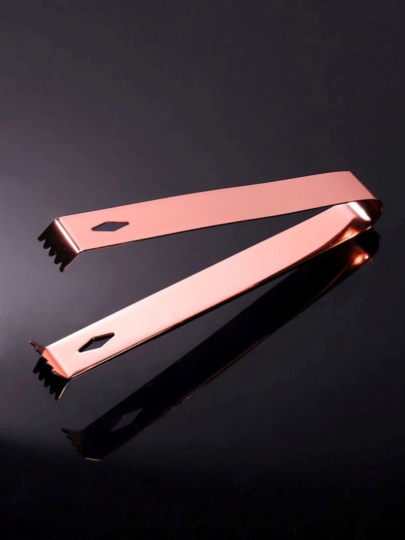 Copper Diamond Ice Tongs | Elegant Barware for Serving Ice & Garnishes | Premium Cocktail Accessory