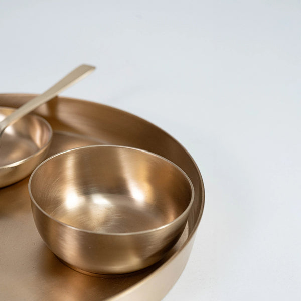 Antique Gold Kansa Hand Crafted Dinner Set